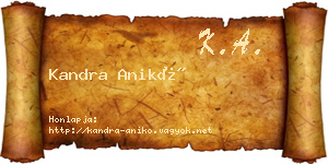 Kandra Anikó névjegykártya